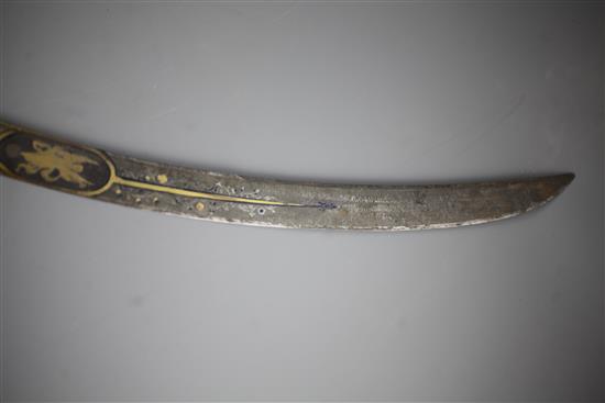 A fine George III silver gilt mounted presentation sword by Rundell, Bridge and Rundell, length 35in.